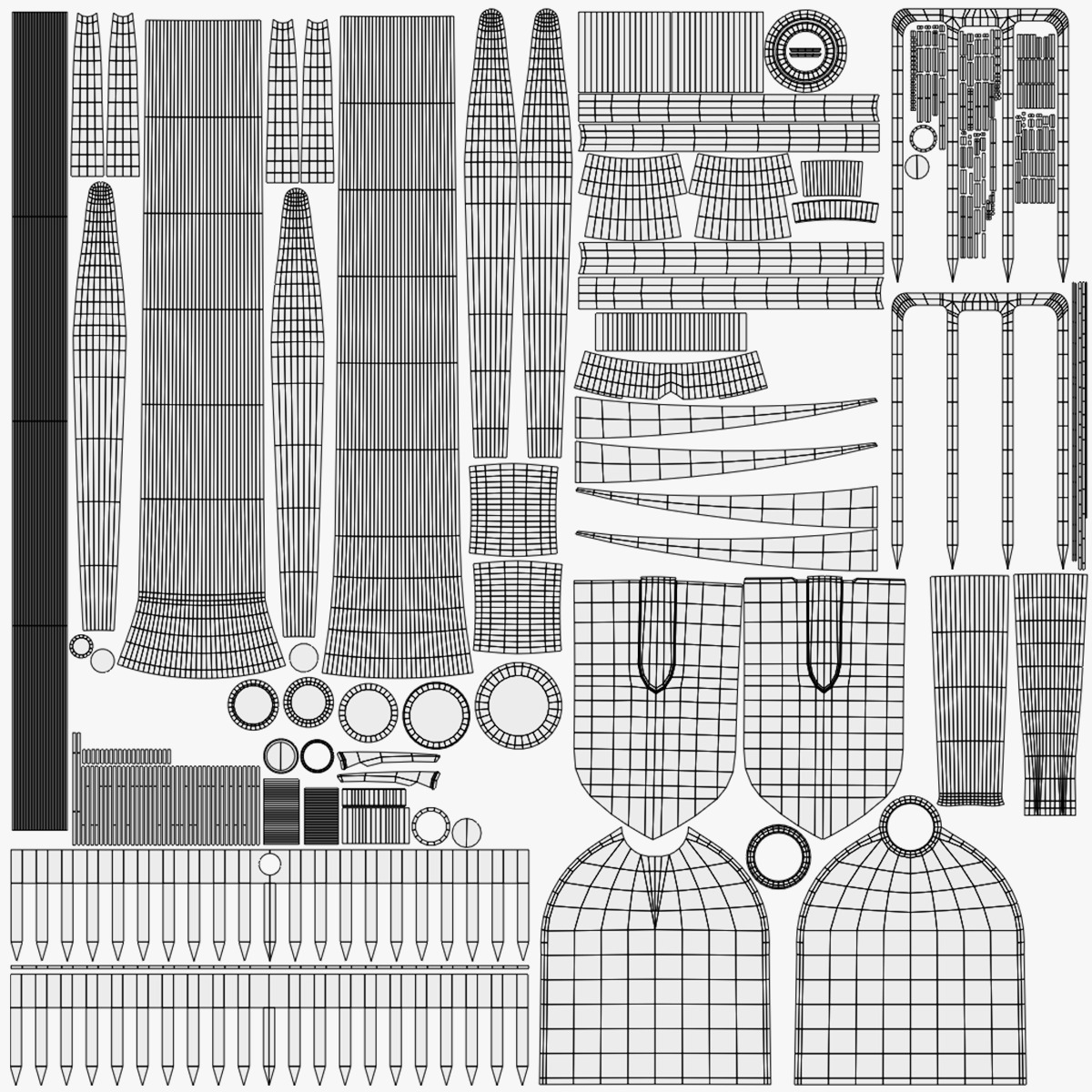 Farming Tools Pack - Fork Shovel Rake Pickaxe Hoe Low-poly 3D model_13