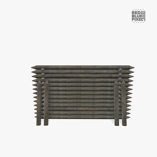 Wooden Wall Low-poly 3D model