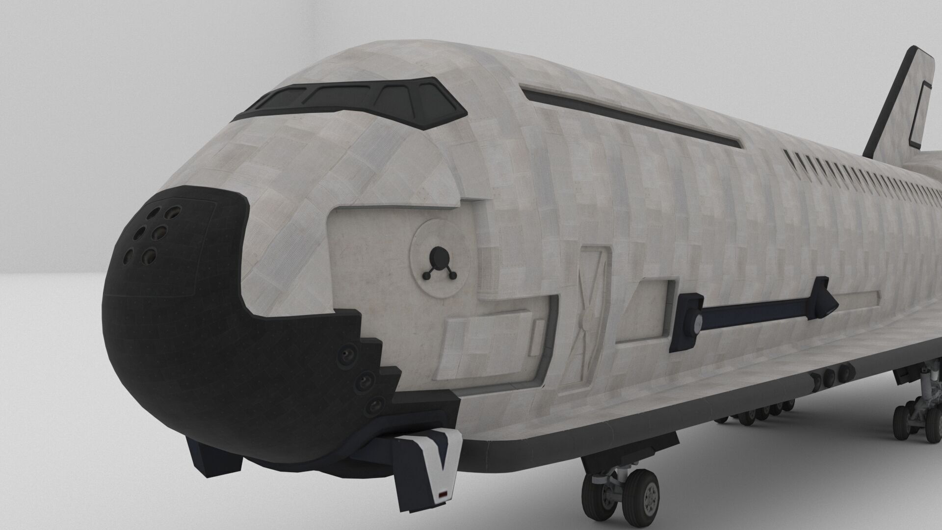 Sci fi SPACE SHUTTLE low poly model Low-poly 3D model_11