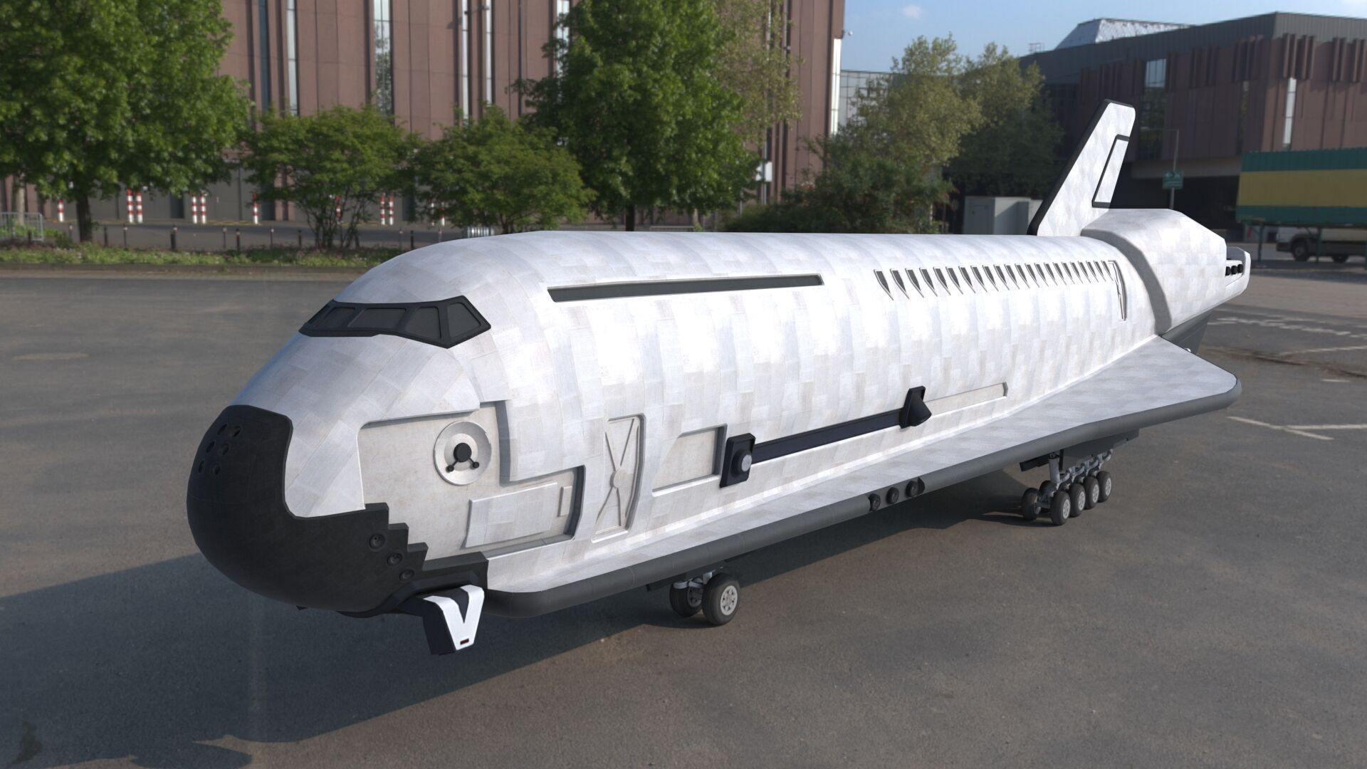 Sci fi SPACE SHUTTLE low poly model Low-poly 3D model_2