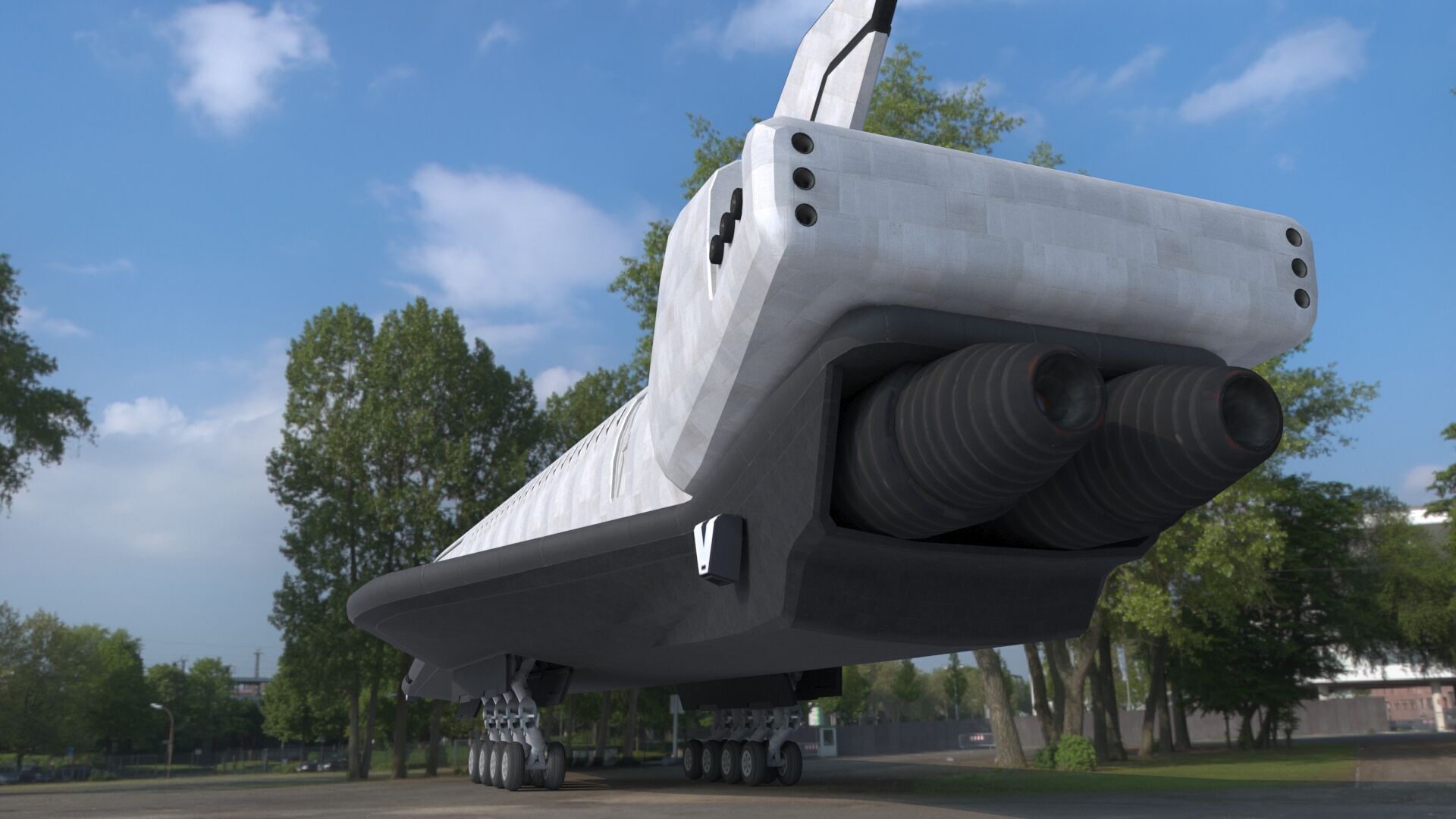 Sci fi SPACE SHUTTLE low poly model Low-poly 3D model_6