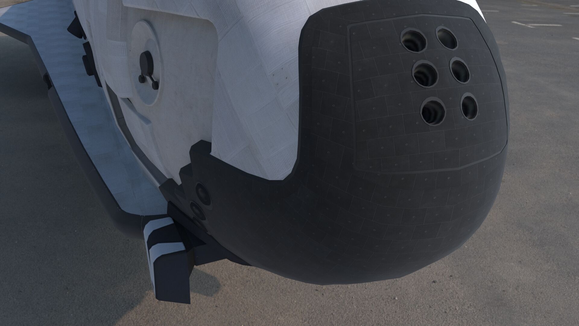 Sci fi SPACE SHUTTLE low poly model Low-poly 3D model_9