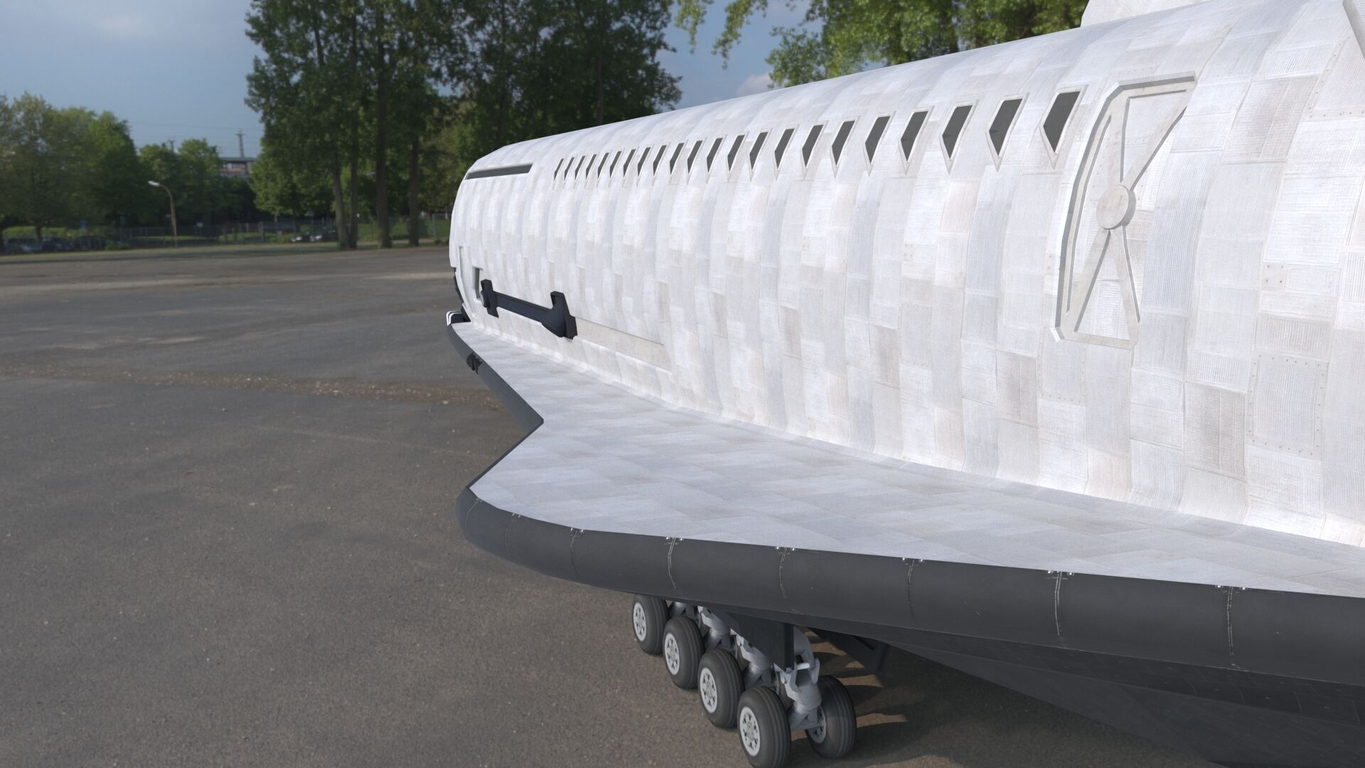 Sci fi SPACE SHUTTLE low poly model Low-poly 3D model_5