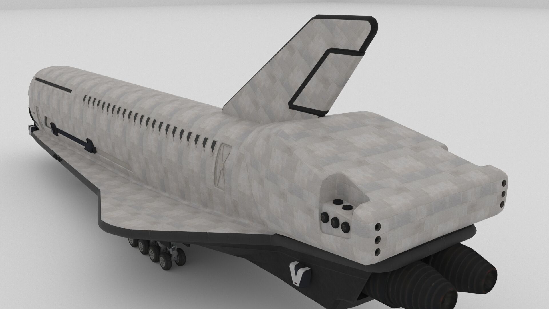 Sci fi SPACE SHUTTLE low poly model Low-poly 3D model_16