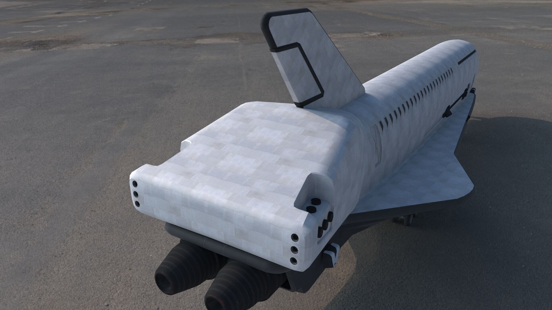 Sci fi SPACE SHUTTLE low poly model Low-poly 3D model_7