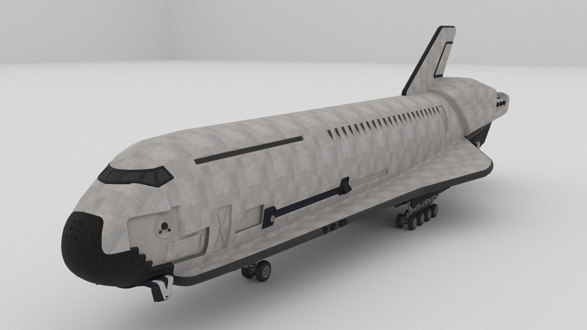 Sci fi SPACE SHUTTLE low poly model Low-poly 3D model_10