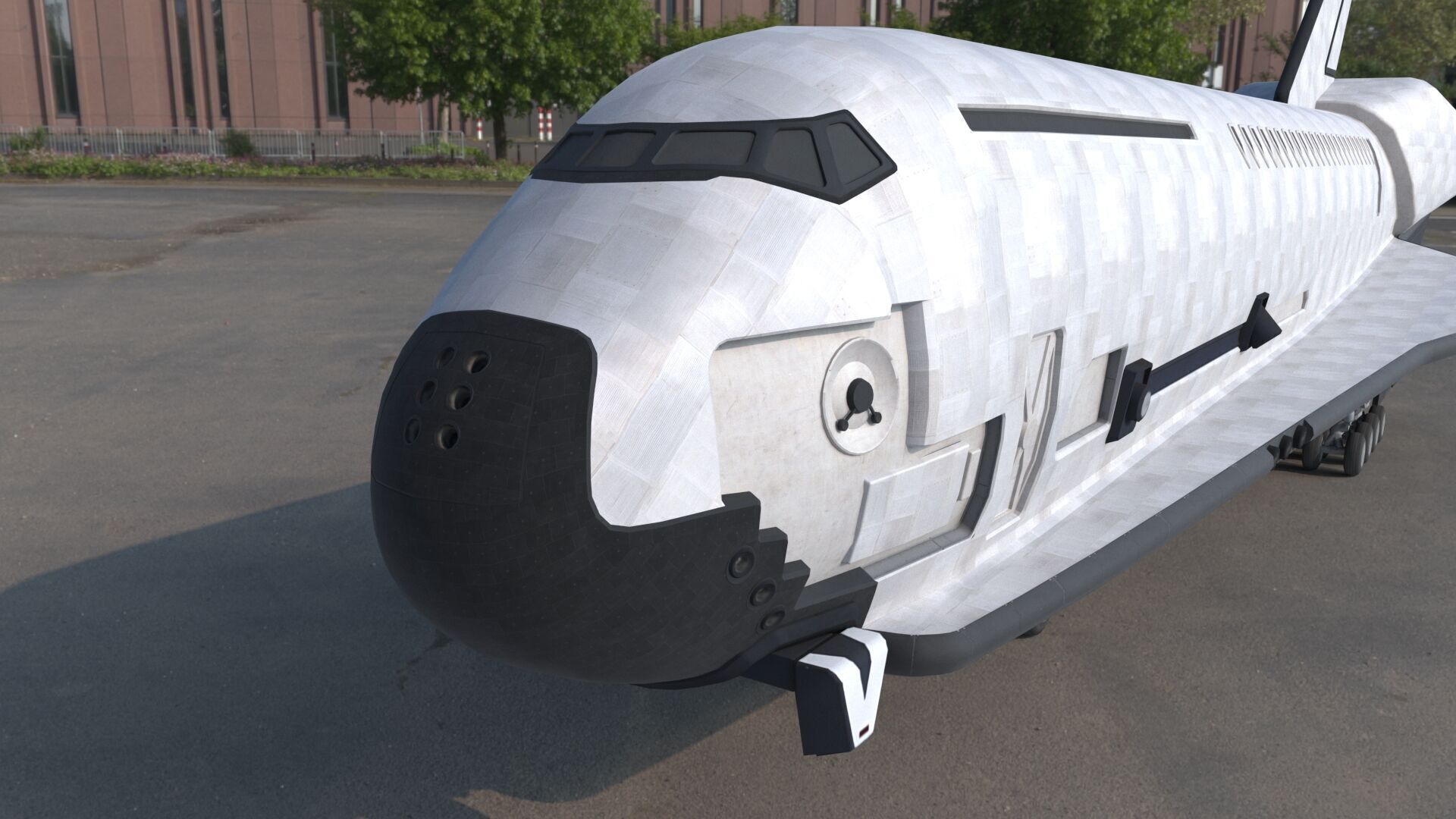 Sci fi SPACE SHUTTLE low poly model Low-poly 3D model_3