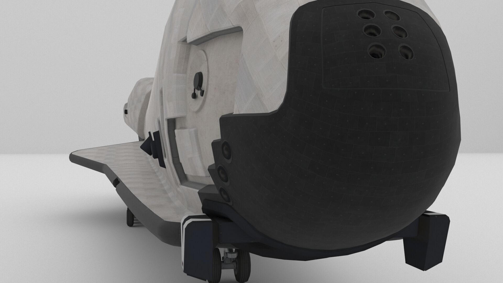 Sci fi SPACE SHUTTLE low poly model Low-poly 3D model_12