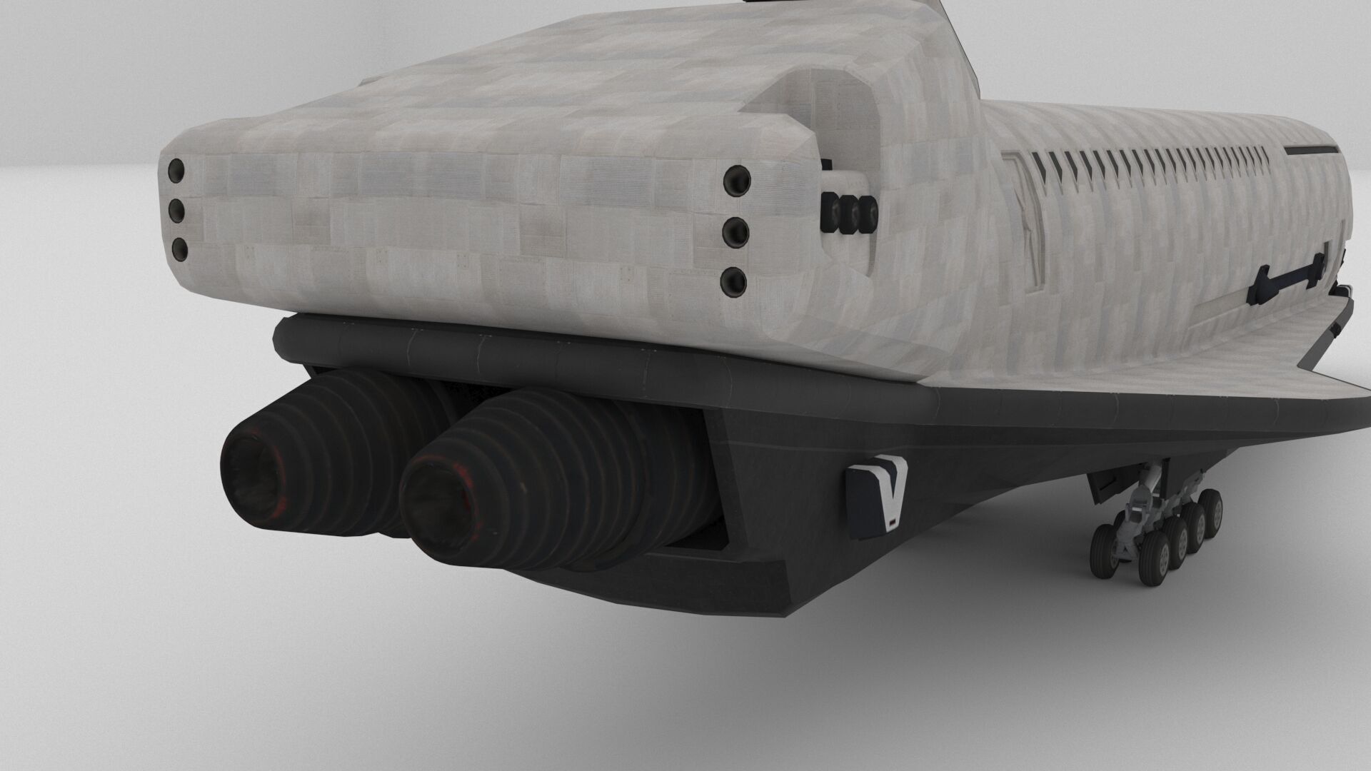 Sci fi SPACE SHUTTLE low poly model Low-poly 3D model_15