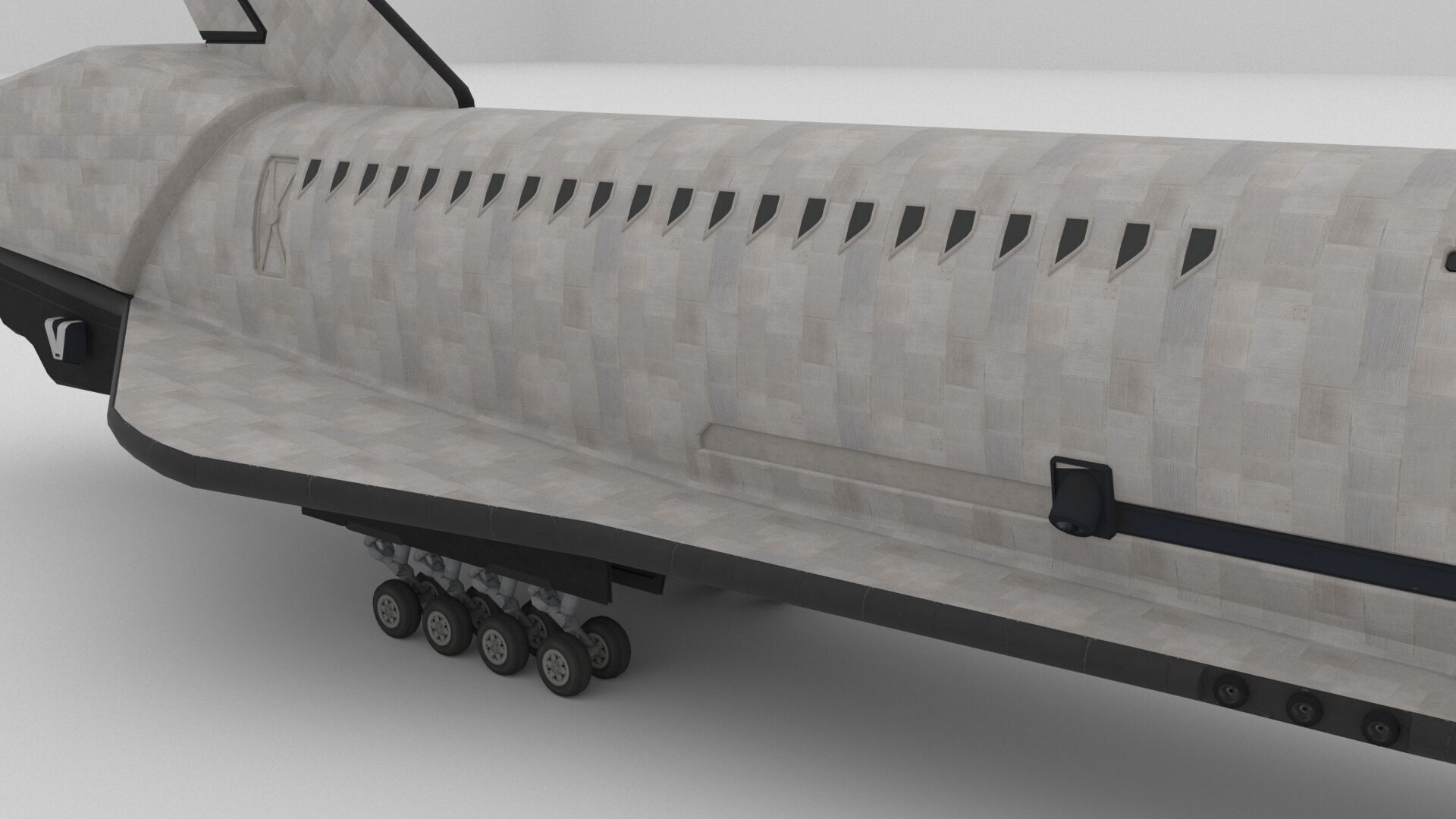 Sci fi SPACE SHUTTLE low poly model Low-poly 3D model_13