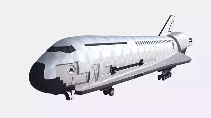 Sci fi SPACE SHUTTLE low poly model Low-poly 3D model