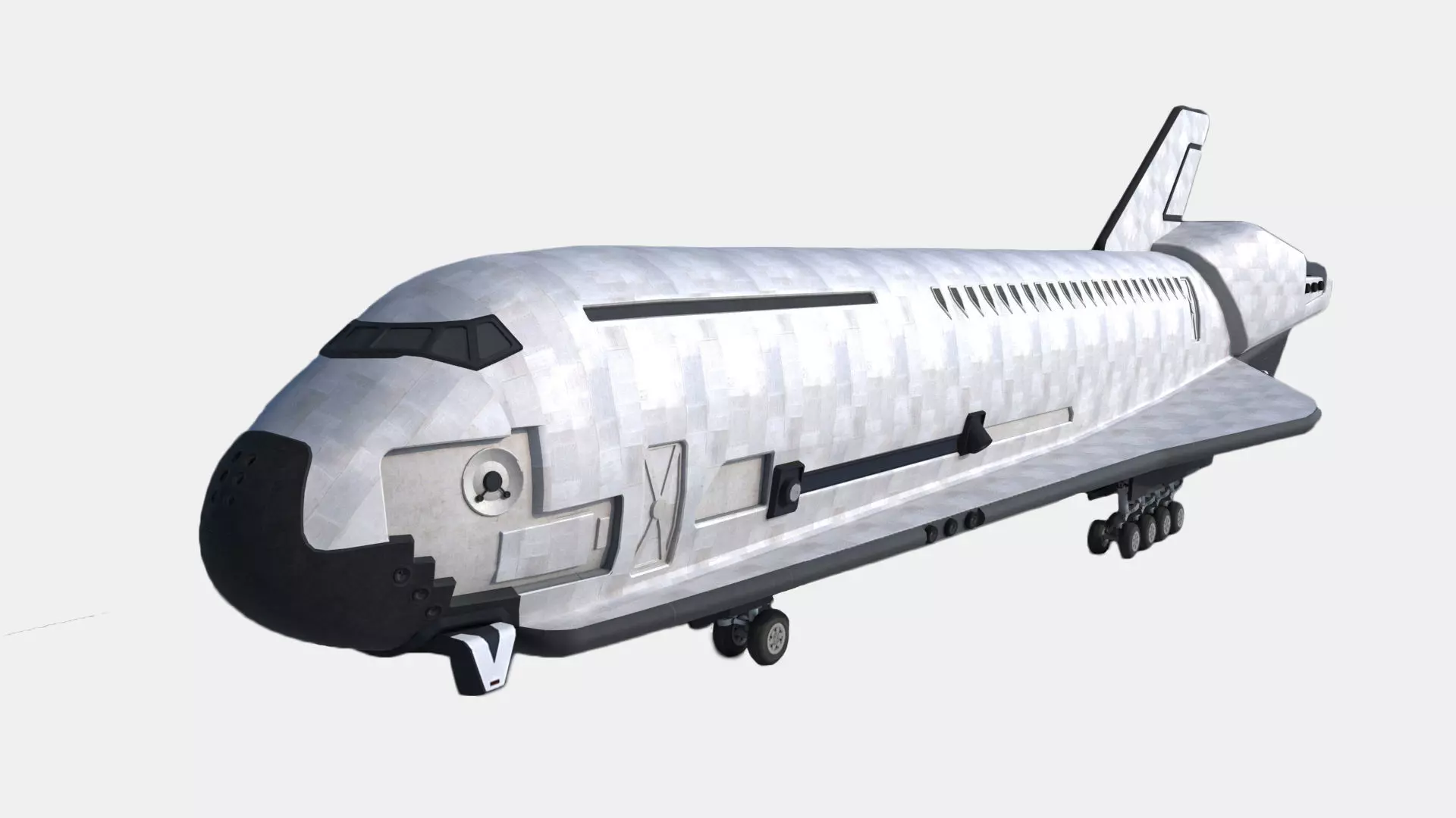 Sci fi SPACE SHUTTLE low poly model Low-poly 3D model_0
