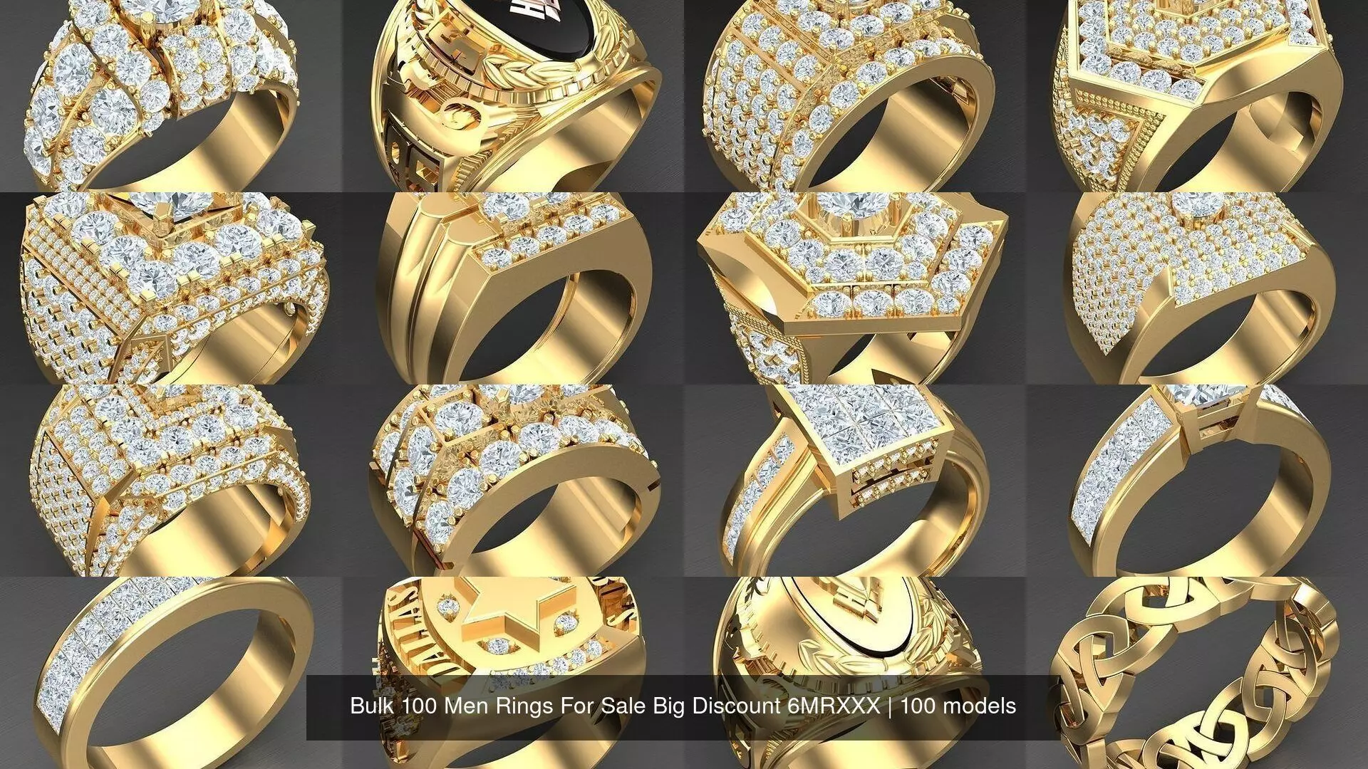 Bulk 100 Men Rings For Sale Big Discount 6MRXXX 3D Model Collection_0