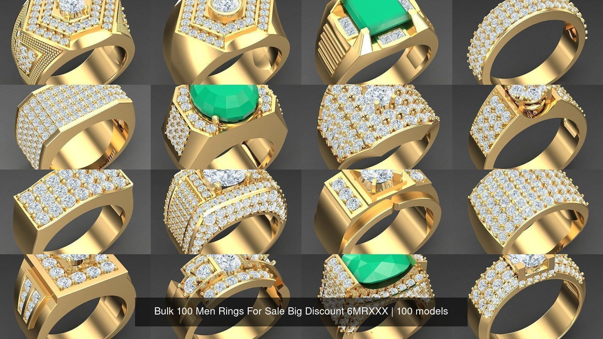 Bulk 100 Men Rings For Sale Big Discount 6MRXXX 3D Model Collection_1
