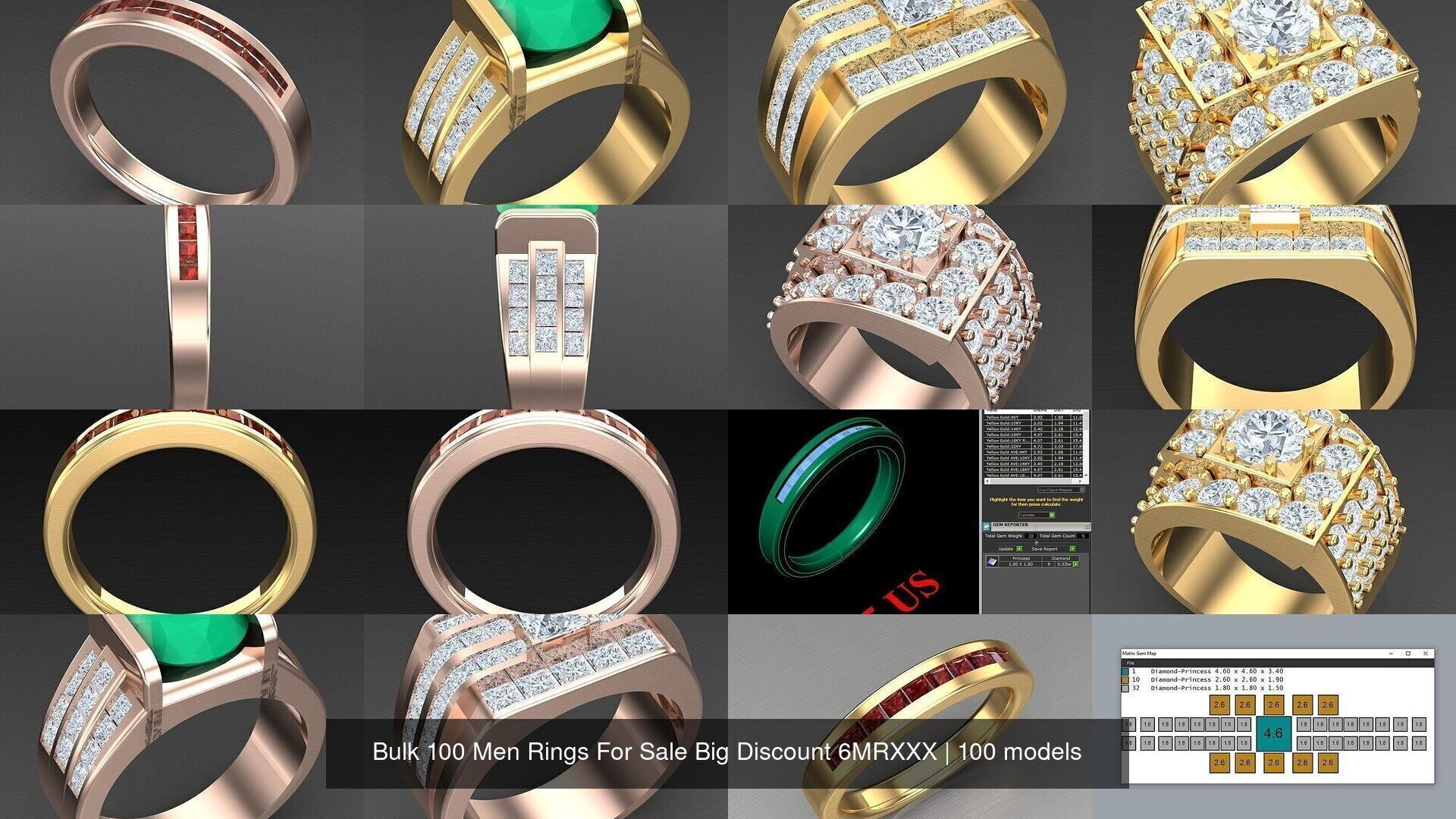 Bulk 100 Men Rings For Sale Big Discount 6MRXXX 3D Model Collection_6