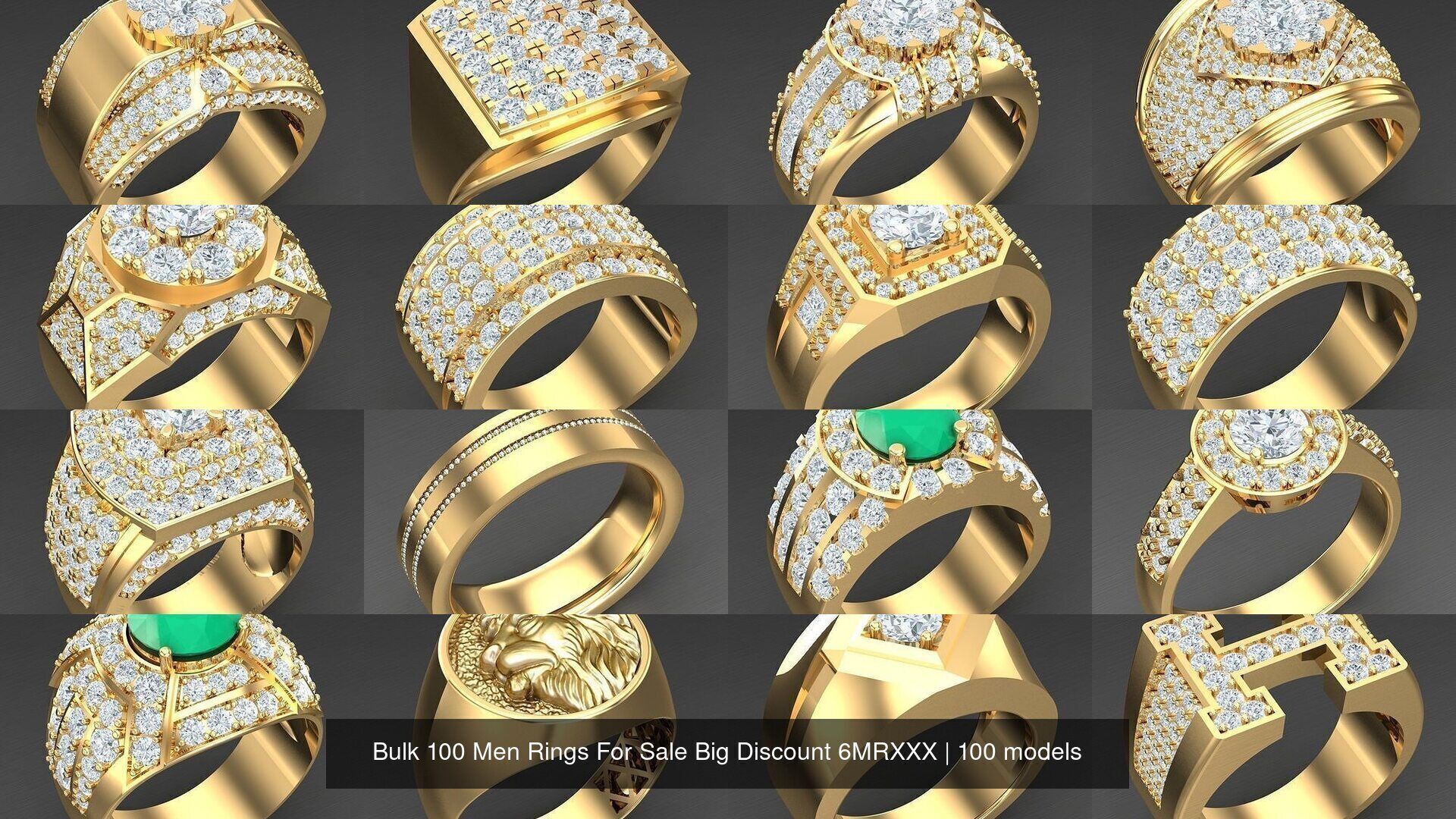 Bulk 100 Men Rings For Sale Big Discount 6MRXXX 3D Model Collection_4