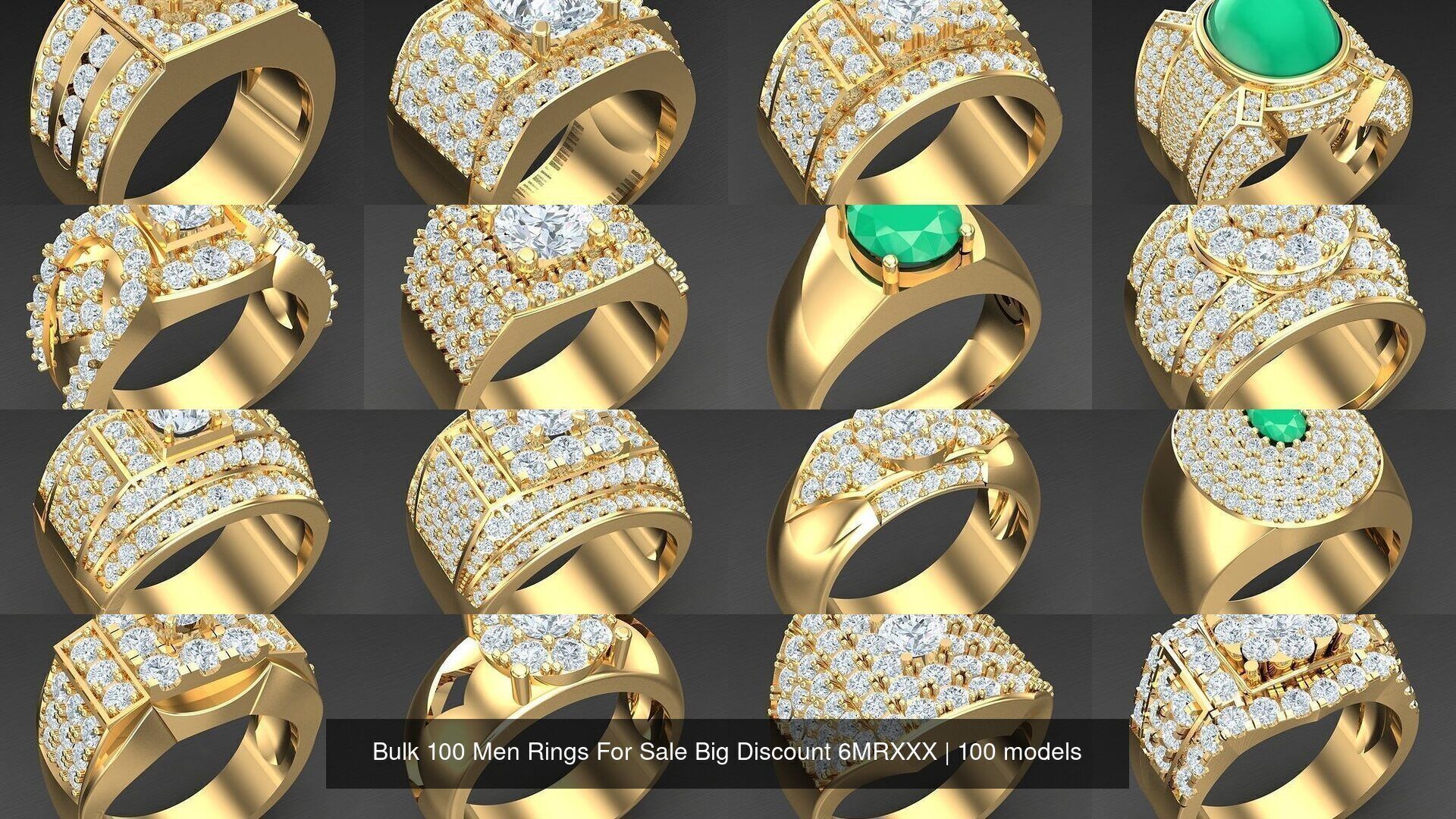 Bulk 100 Men Rings For Sale Big Discount 6MRXXX 3D Model Collection_3