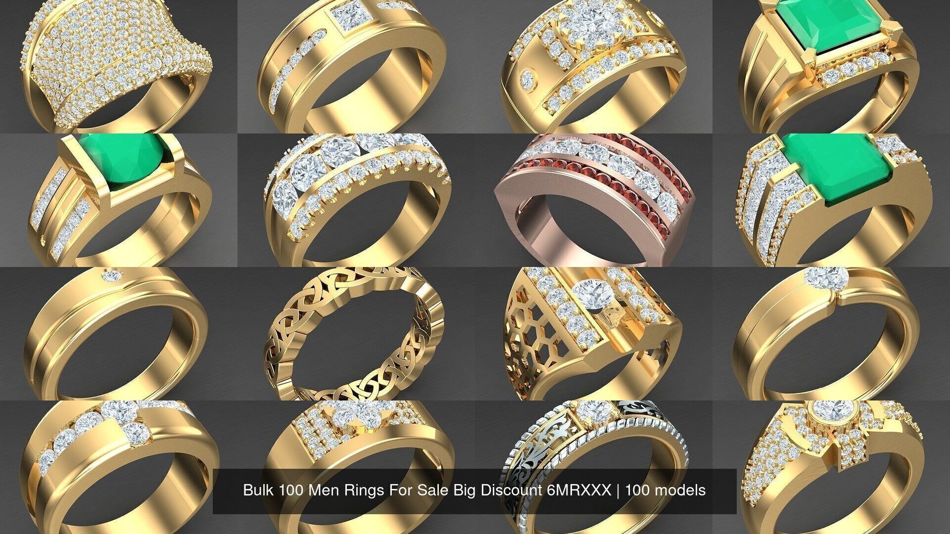Bulk 100 Men Rings For Sale Big Discount 6MRXXX 3D Model Collection_5