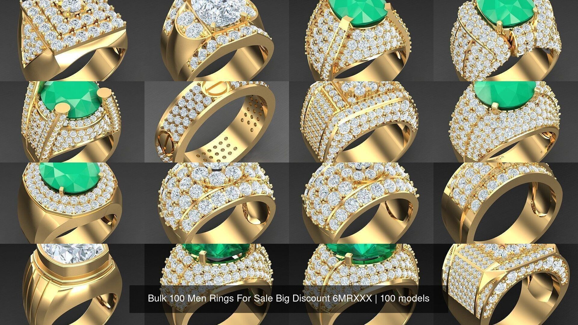 Bulk 100 Men Rings For Sale Big Discount 6MRXXX 3D Model Collection_2