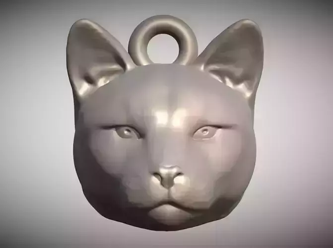 Cougar Mountain Lion head key ring for 3D printing