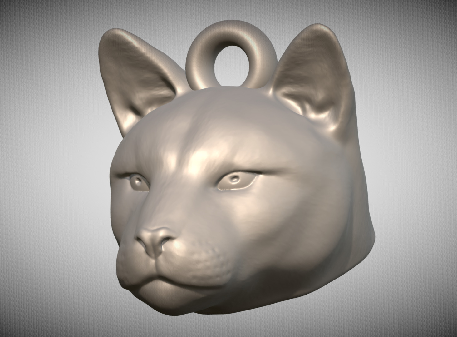 Cougar Mountain Lion head key ring for 3D printing 3D print model_1