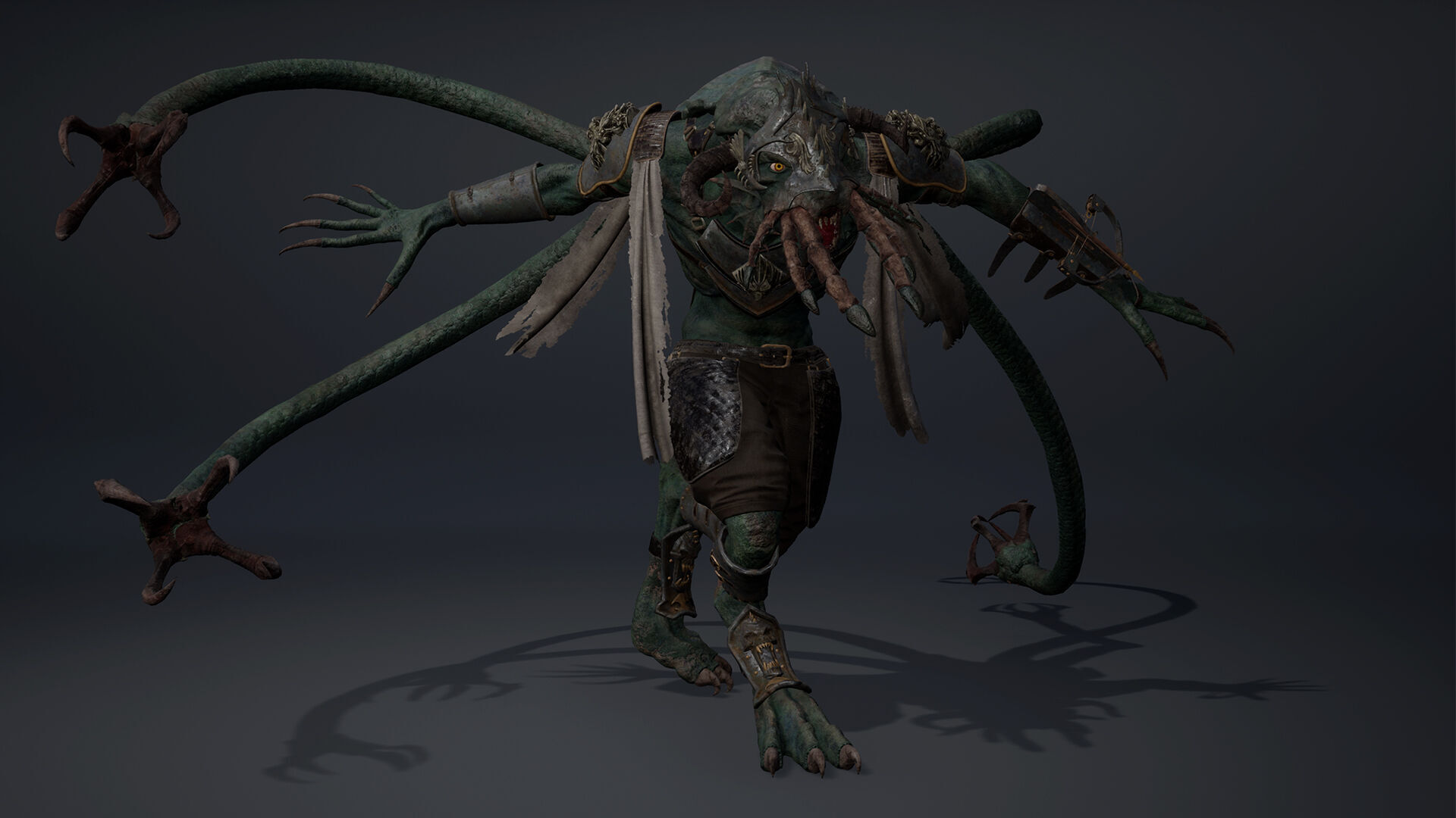 Obsidian Spearman Tentacle Low-poly 3D model_17