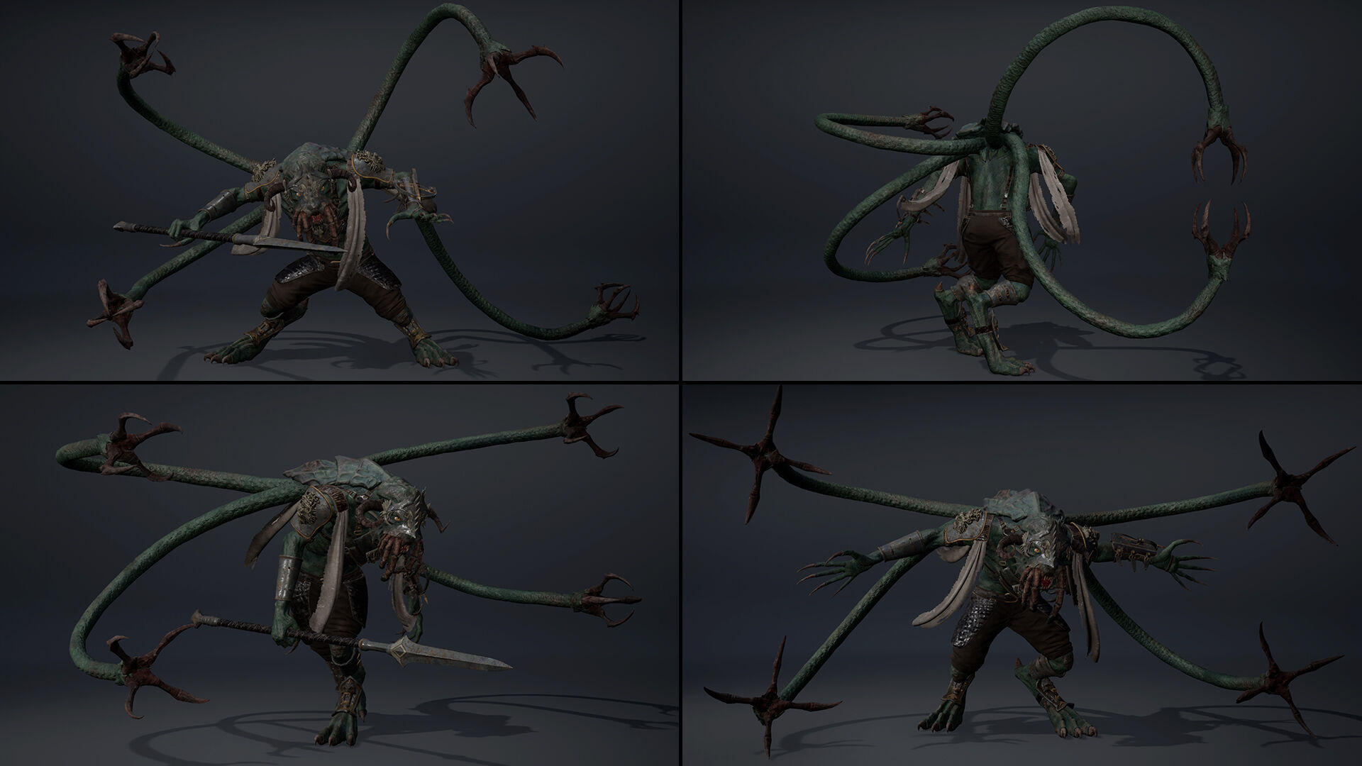 Obsidian Spearman Tentacle Low-poly 3D model_19