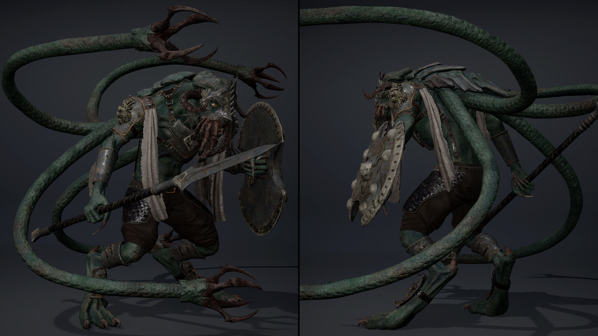 Obsidian Spearman Tentacle Low-poly 3D model_5