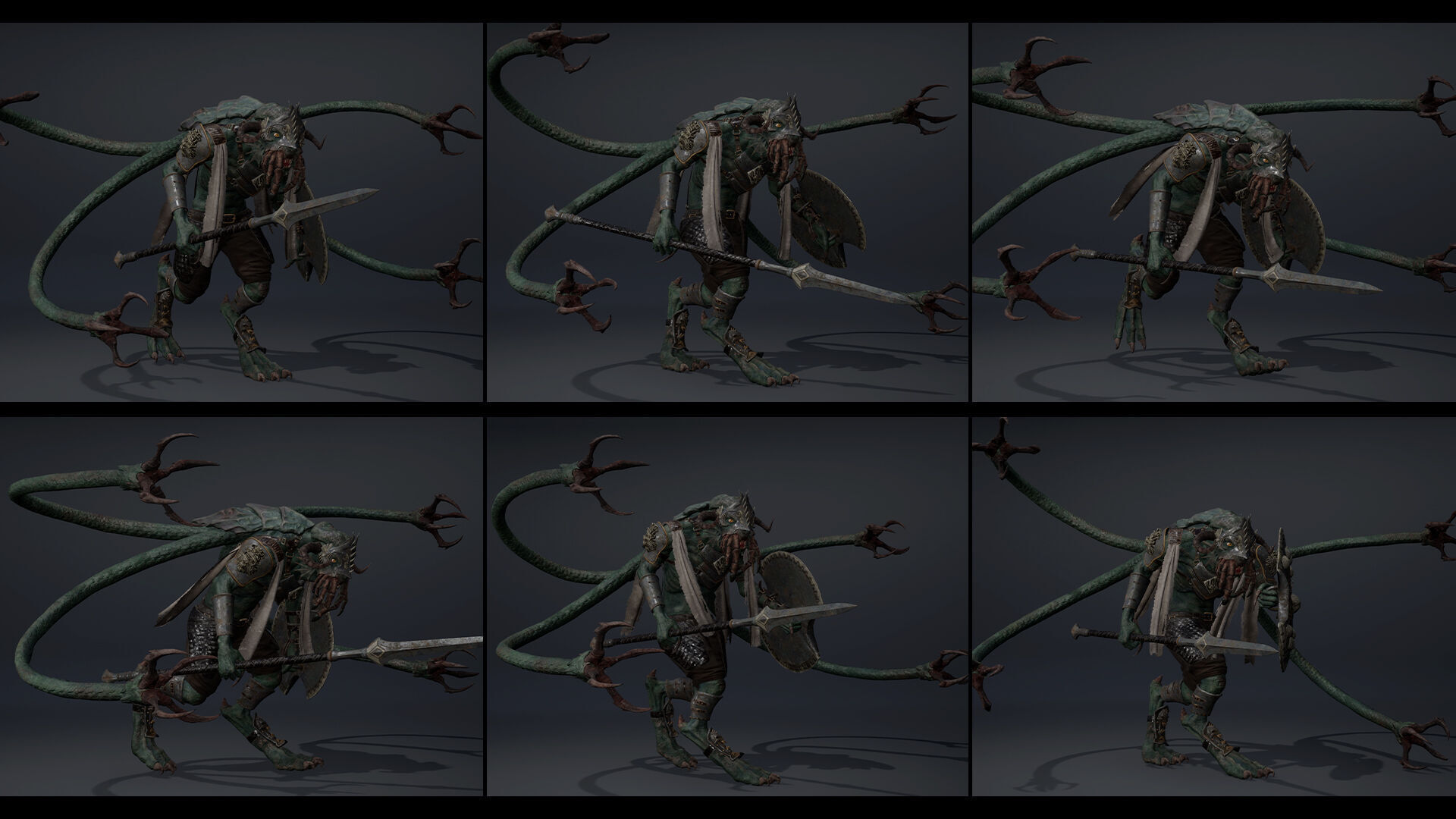 Obsidian Spearman Tentacle Low-poly 3D model_21