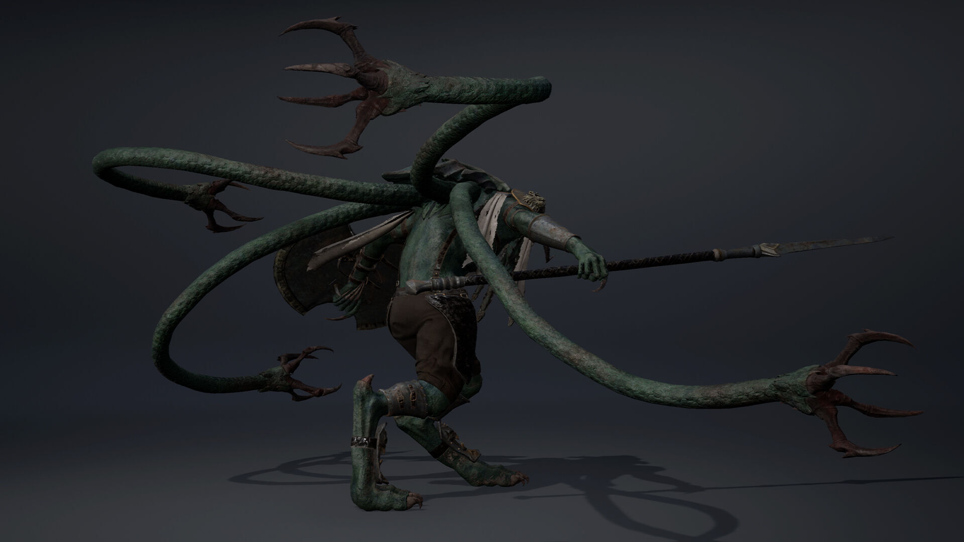 Obsidian Spearman Tentacle Low-poly 3D model_20