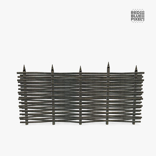 Wooden Wall Low-poly 3D model