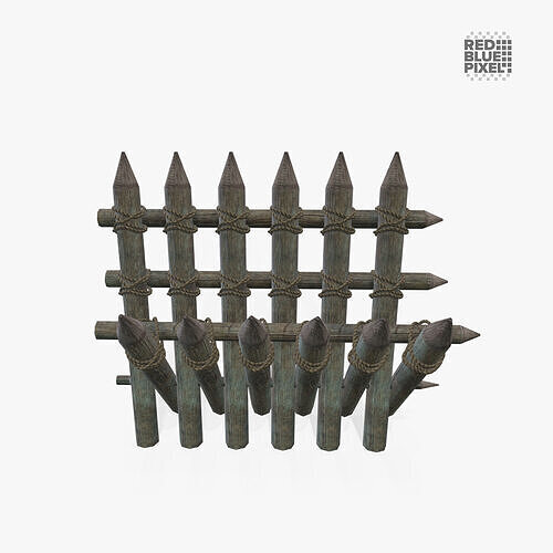 Wooden Wall Low-poly 3D model