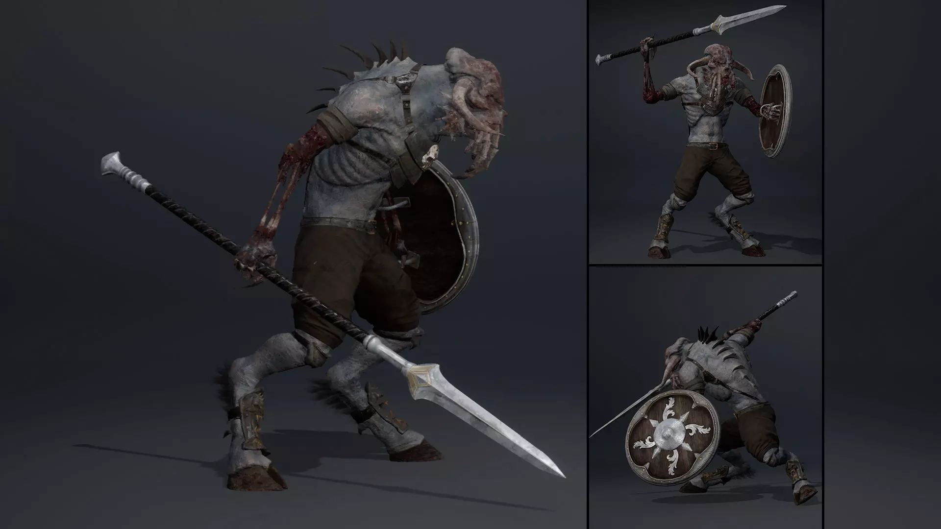 Obsidian Spearman Damaged Low-poly 3D model