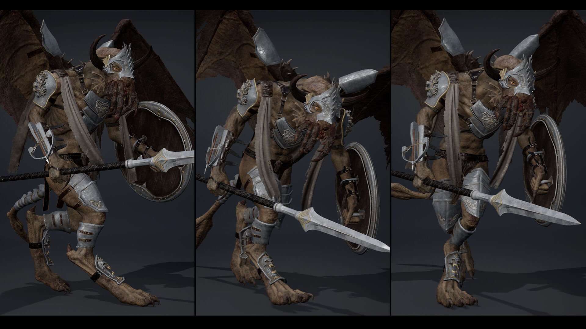 Obsidian Spearman ArmWing Low-poly 3D model_17