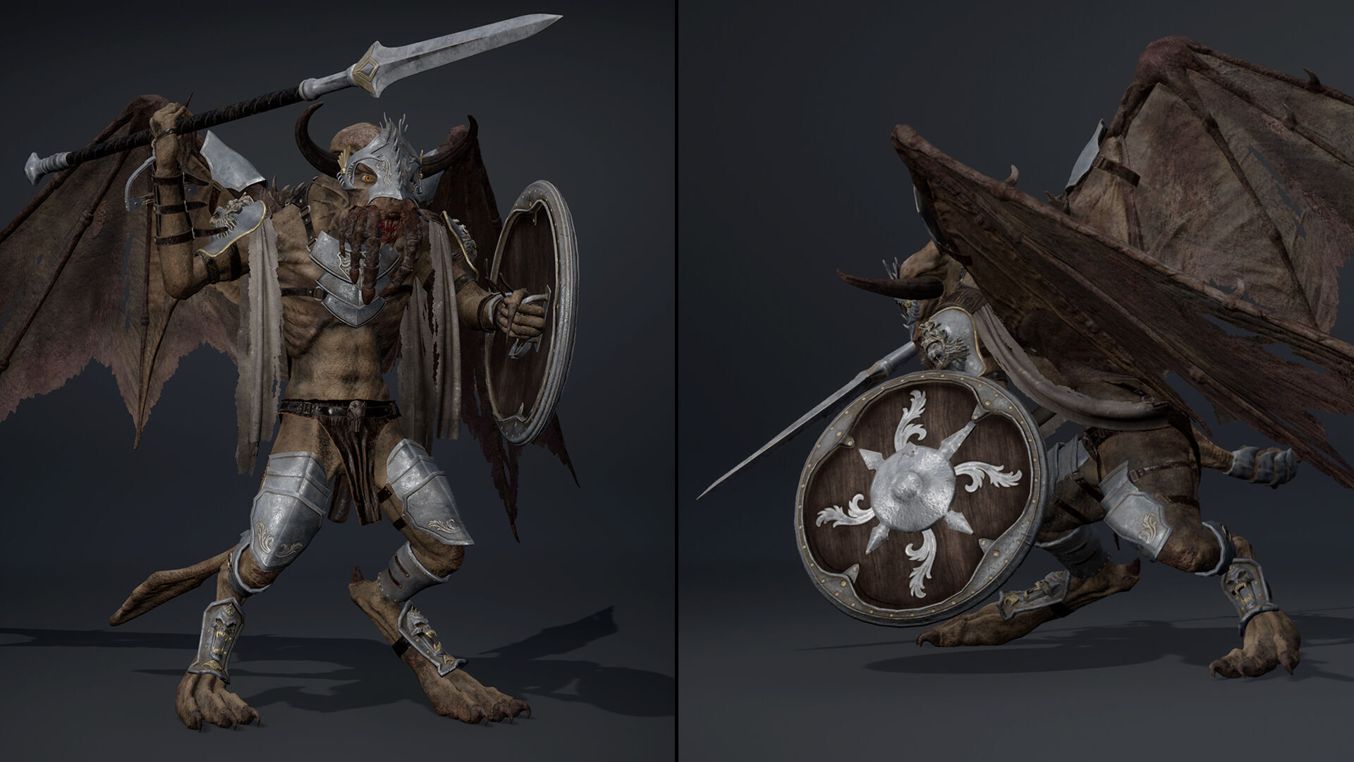 Obsidian Spearman ArmWing Low-poly 3D model_7