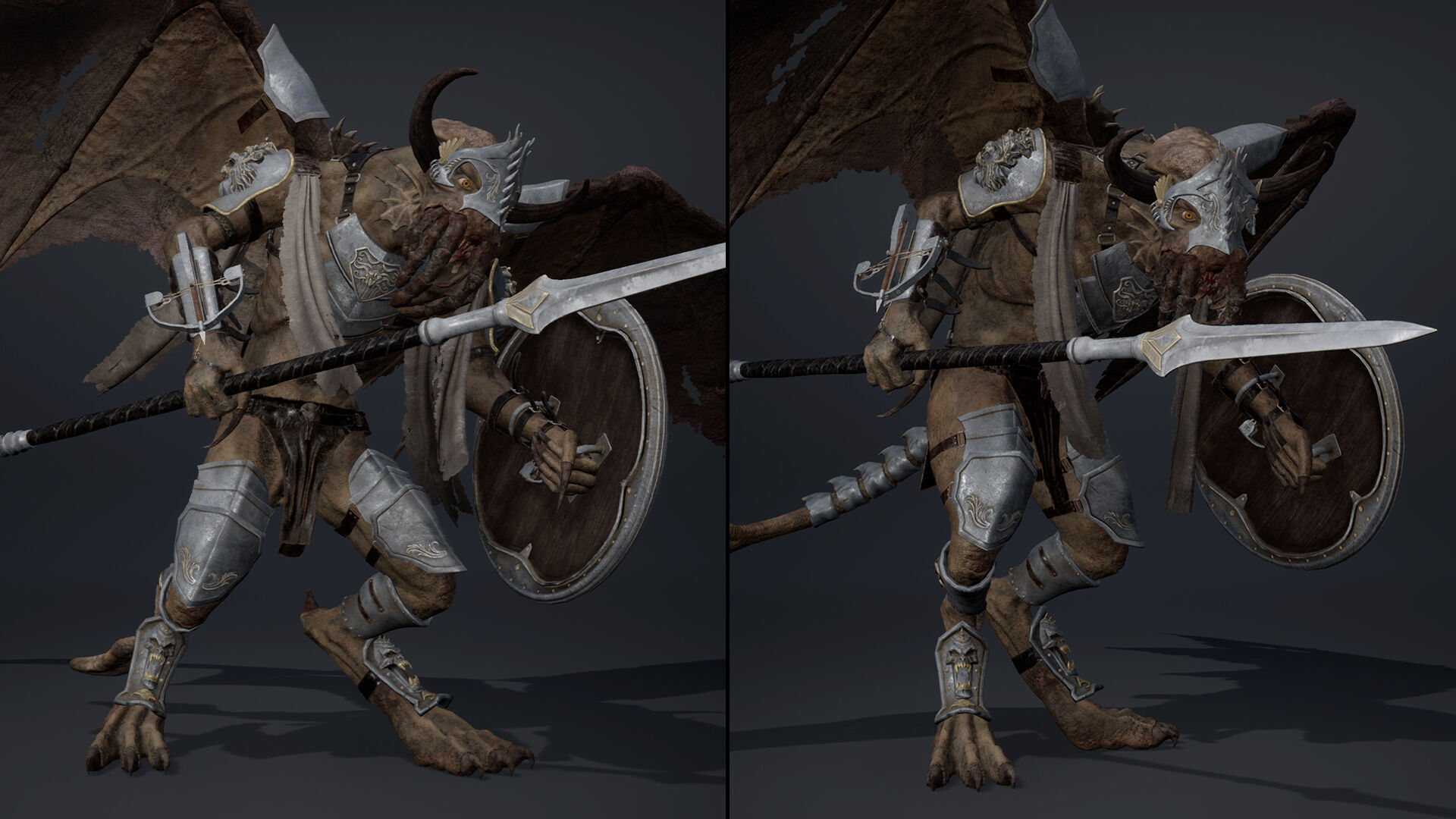 Obsidian Spearman ArmWing Low-poly 3D model_18