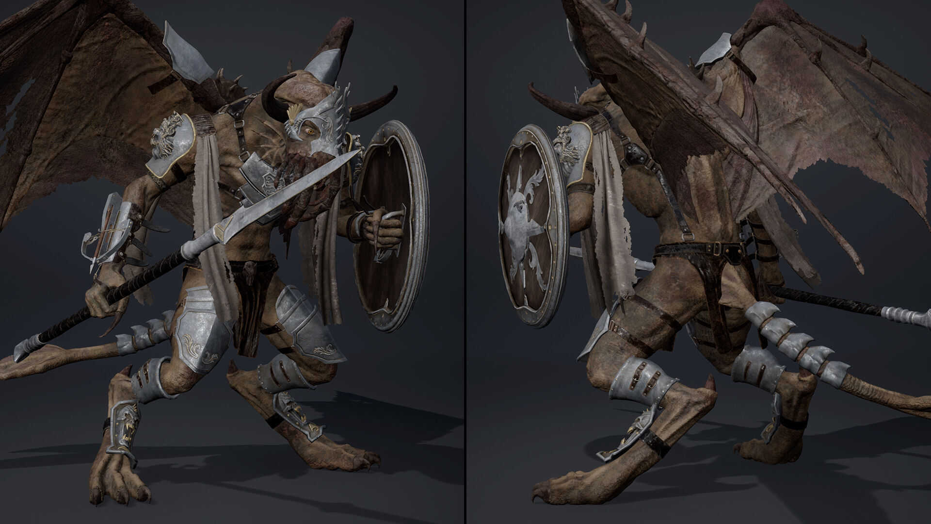 Obsidian Spearman ArmWing Low-poly 3D model_6