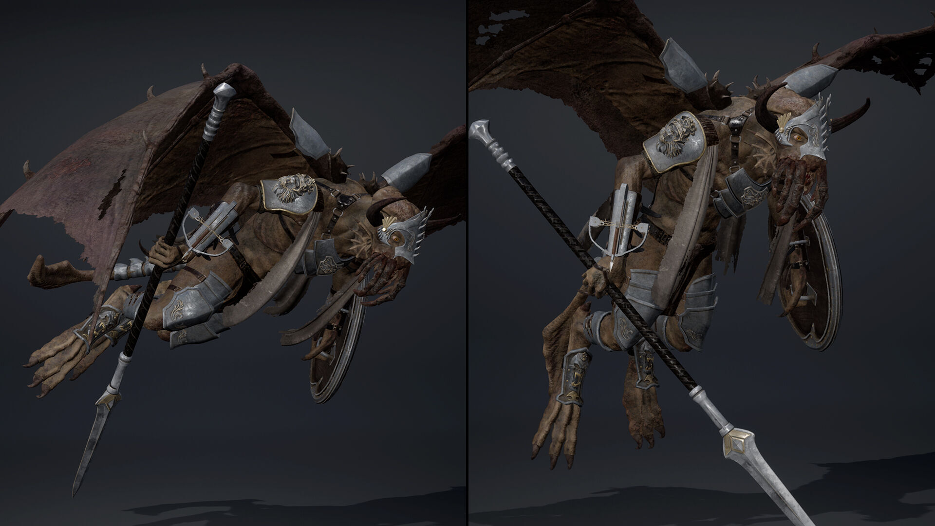 Obsidian Spearman ArmWing Low-poly 3D model_13