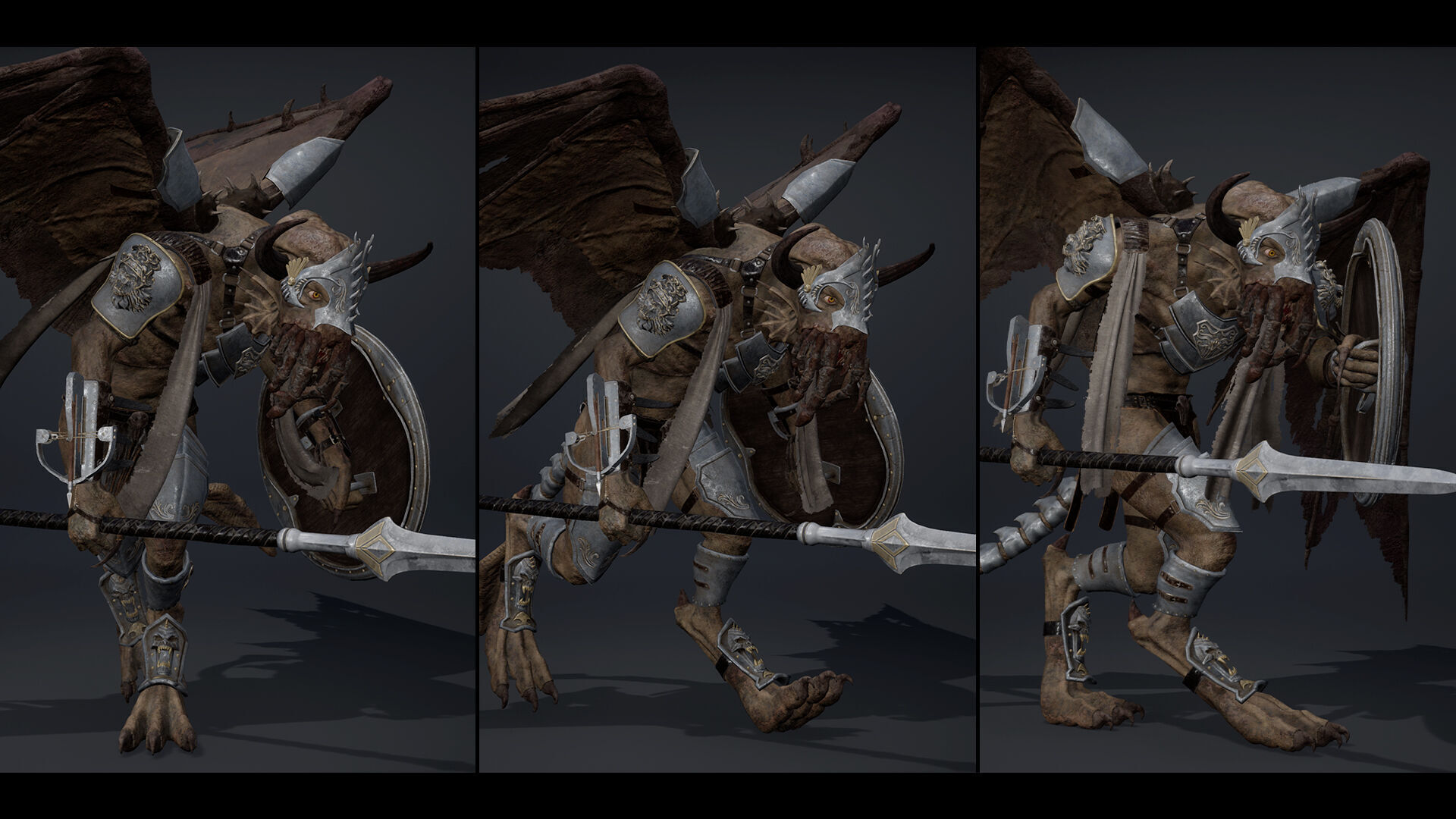 Obsidian Spearman ArmWing Low-poly 3D model_16