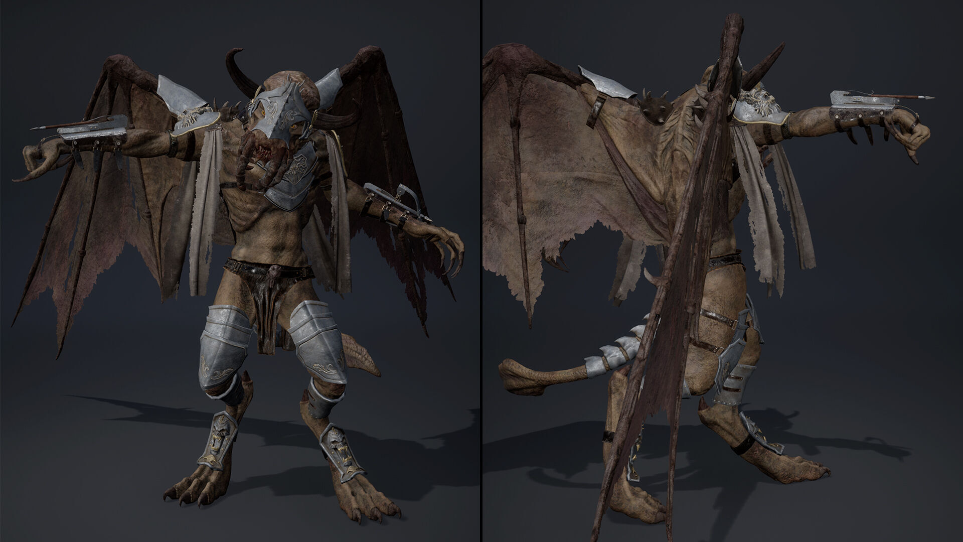 Obsidian Spearman ArmWing Low-poly 3D model_24