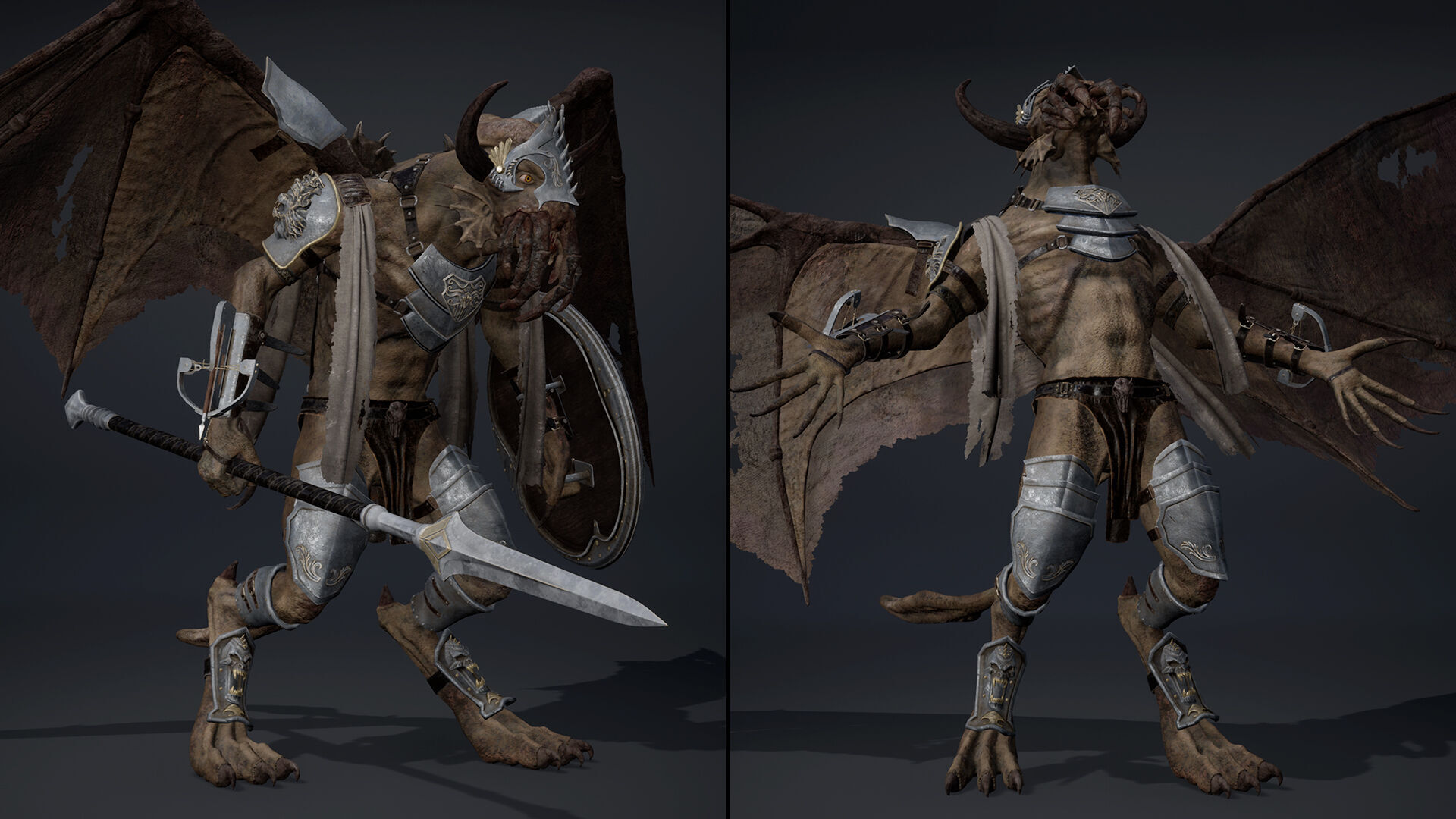 Obsidian Spearman ArmWing Low-poly 3D model_25