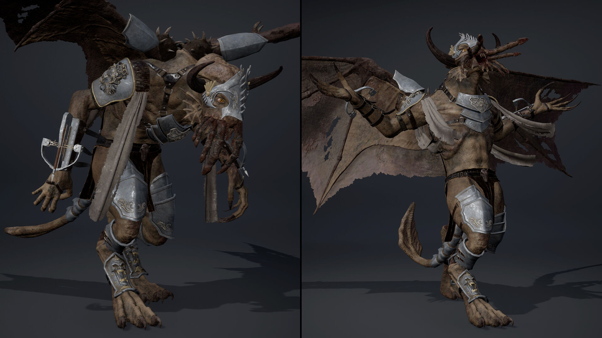 Obsidian Spearman ArmWing Low-poly 3D model_26