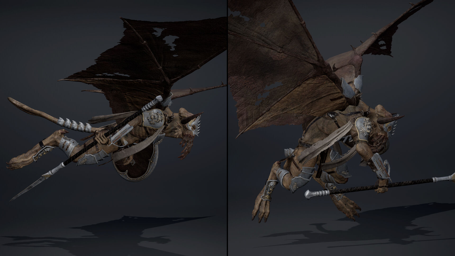 Obsidian Spearman ArmWing Low-poly 3D model_12