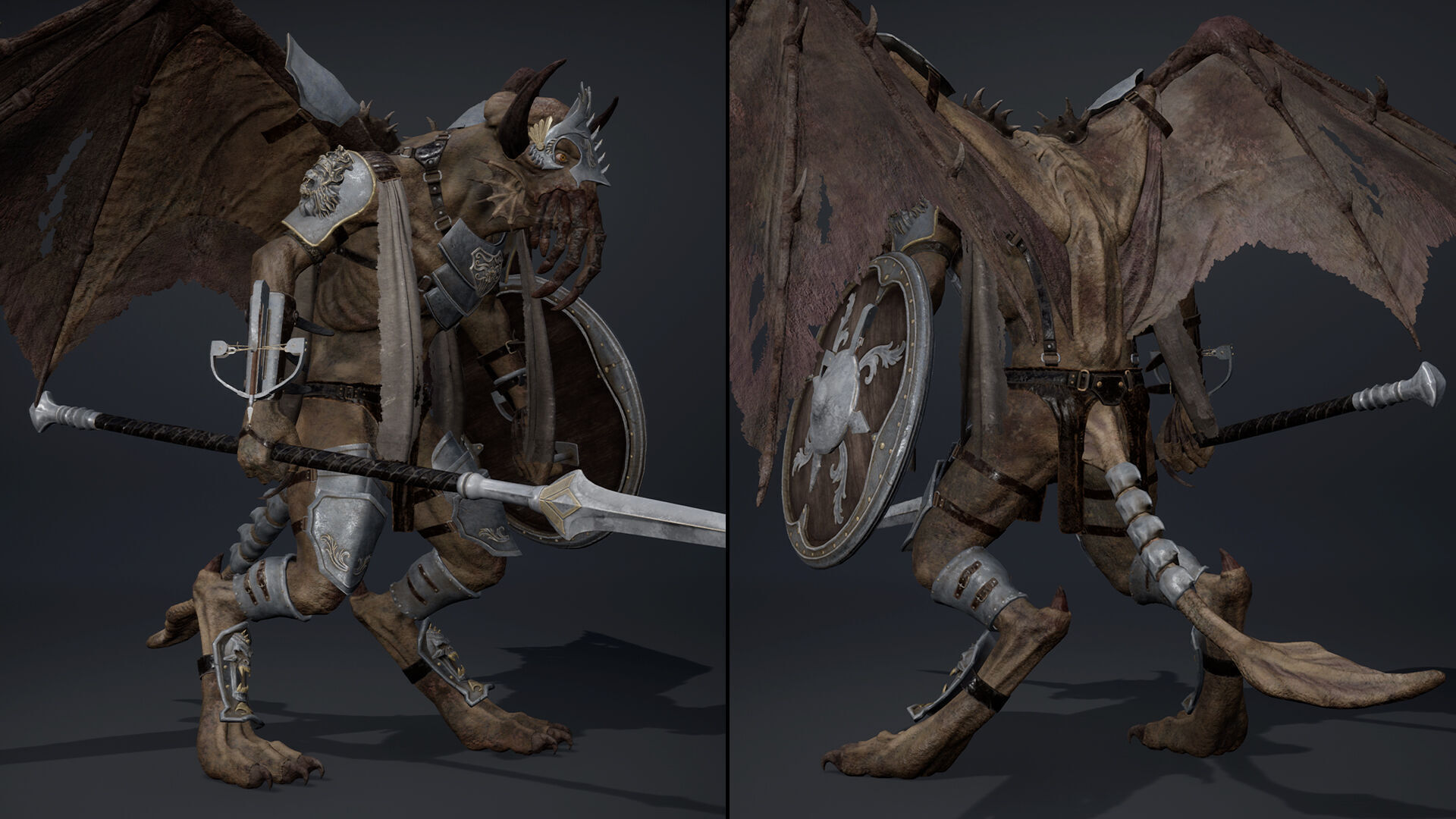 Obsidian Spearman ArmWing Low-poly 3D model_5