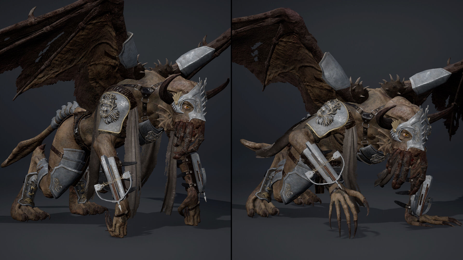 Obsidian Spearman ArmWing Low-poly 3D model_10