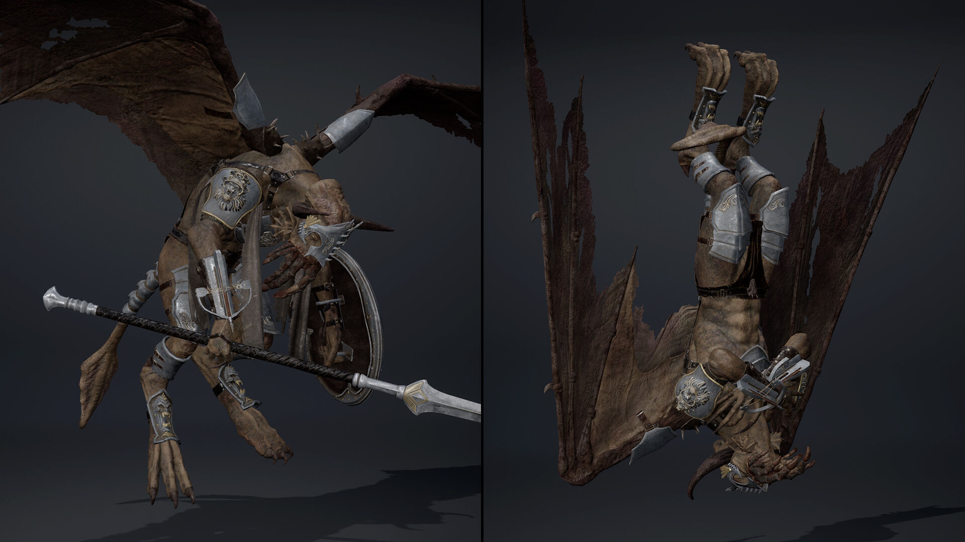 Obsidian Spearman ArmWing Low-poly 3D model_22