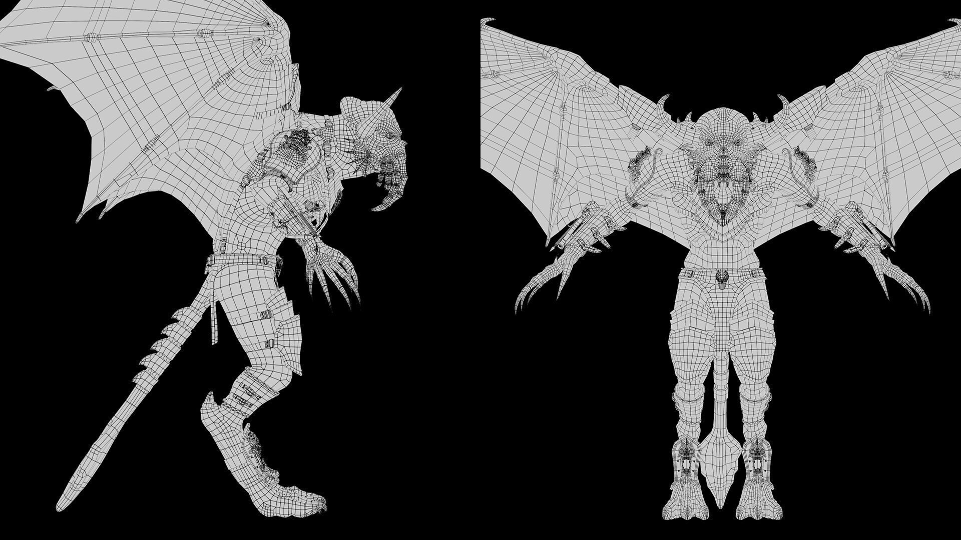 Obsidian Spearman ArmWing Low-poly 3D model_28