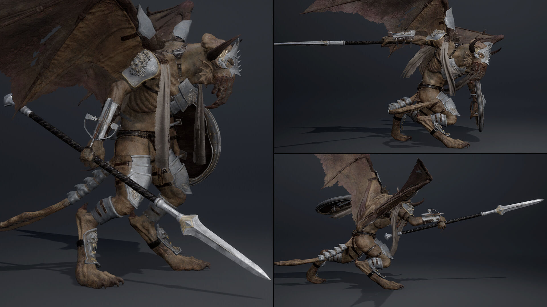 Obsidian Spearman ArmWing Low-poly 3D model_8