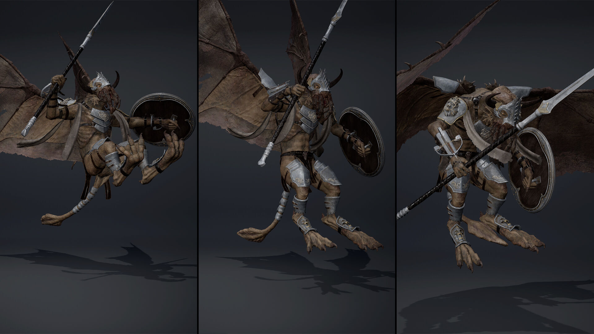 Obsidian Spearman ArmWing Low-poly 3D model_23