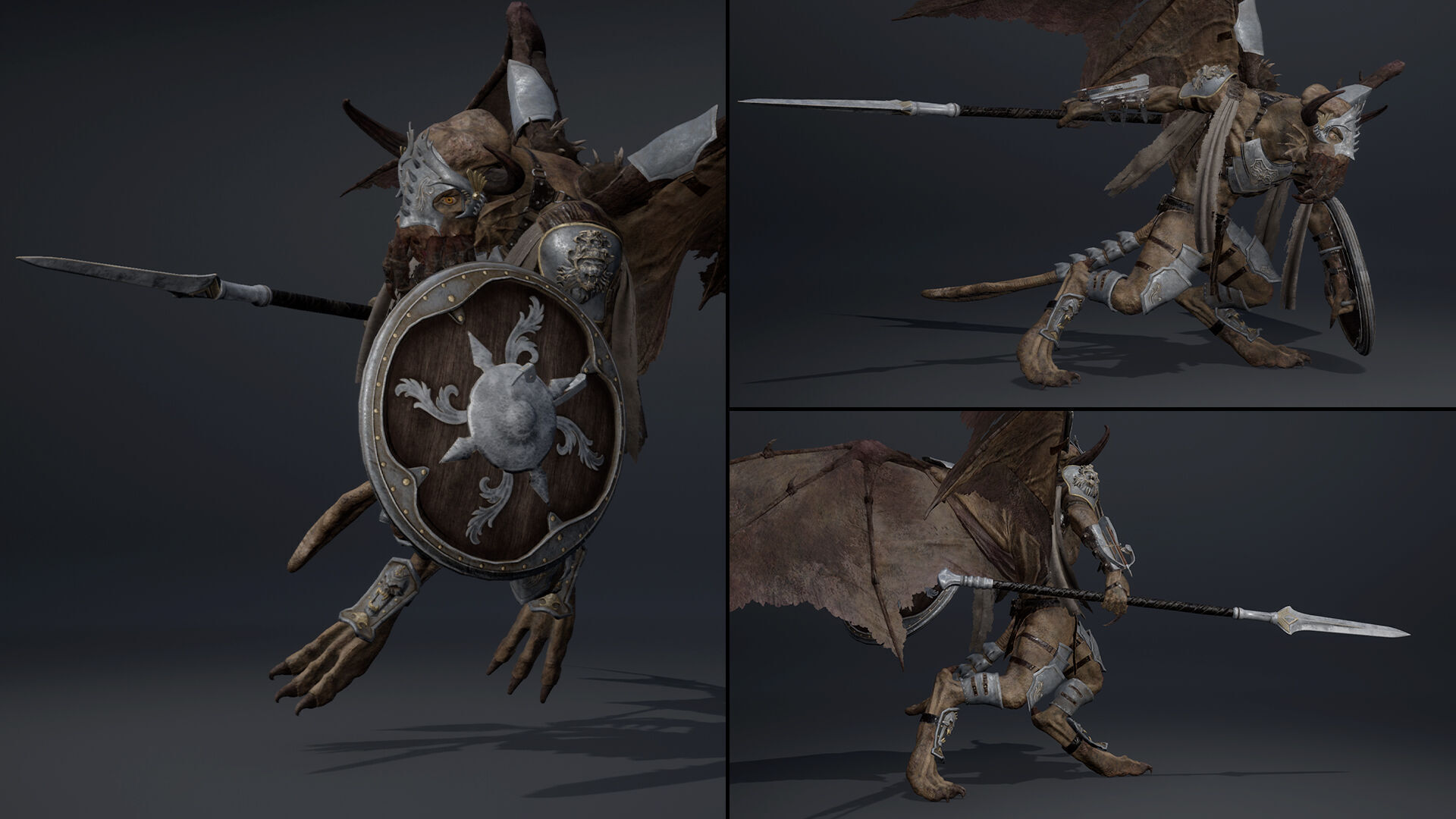 Obsidian Spearman ArmWing Low-poly 3D model_9